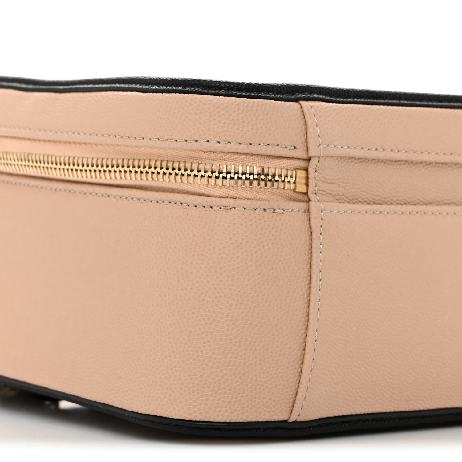 Caviar Quilted Large CC Filigree Vanity Case Beige Black - Top Club