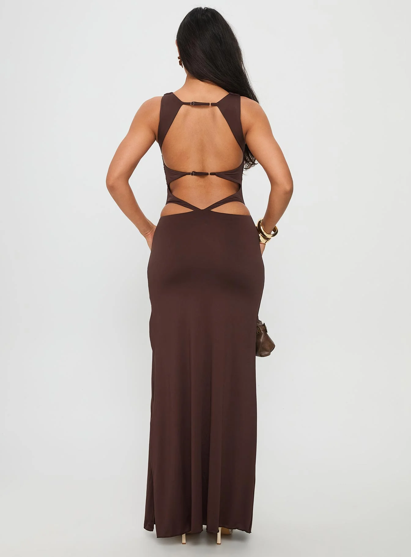 Undeniable Cut Out Maxi Dress Brown
