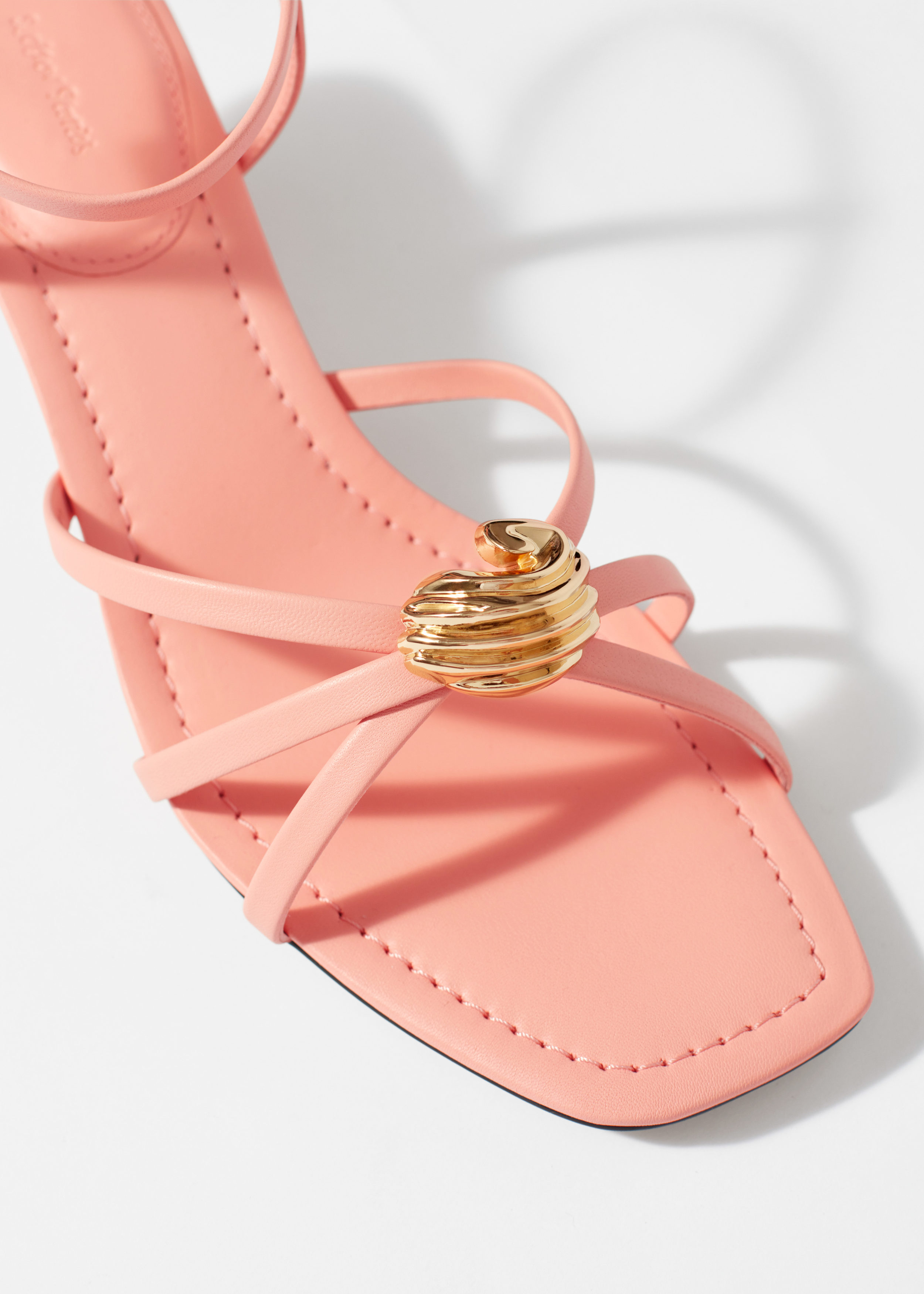 & Other Stories EMBELLISHED HEELED LEATHER SANDALS