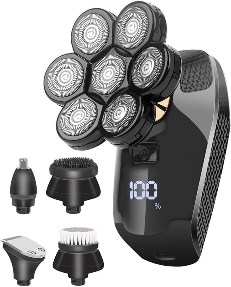 Rasoio elettrico da uomo, 5 in 1 rasoio per uomo Rasoio elettrico Potente rasoio a testa calva Rasoio da barba per uomo Rasoio Marito Fidanzato