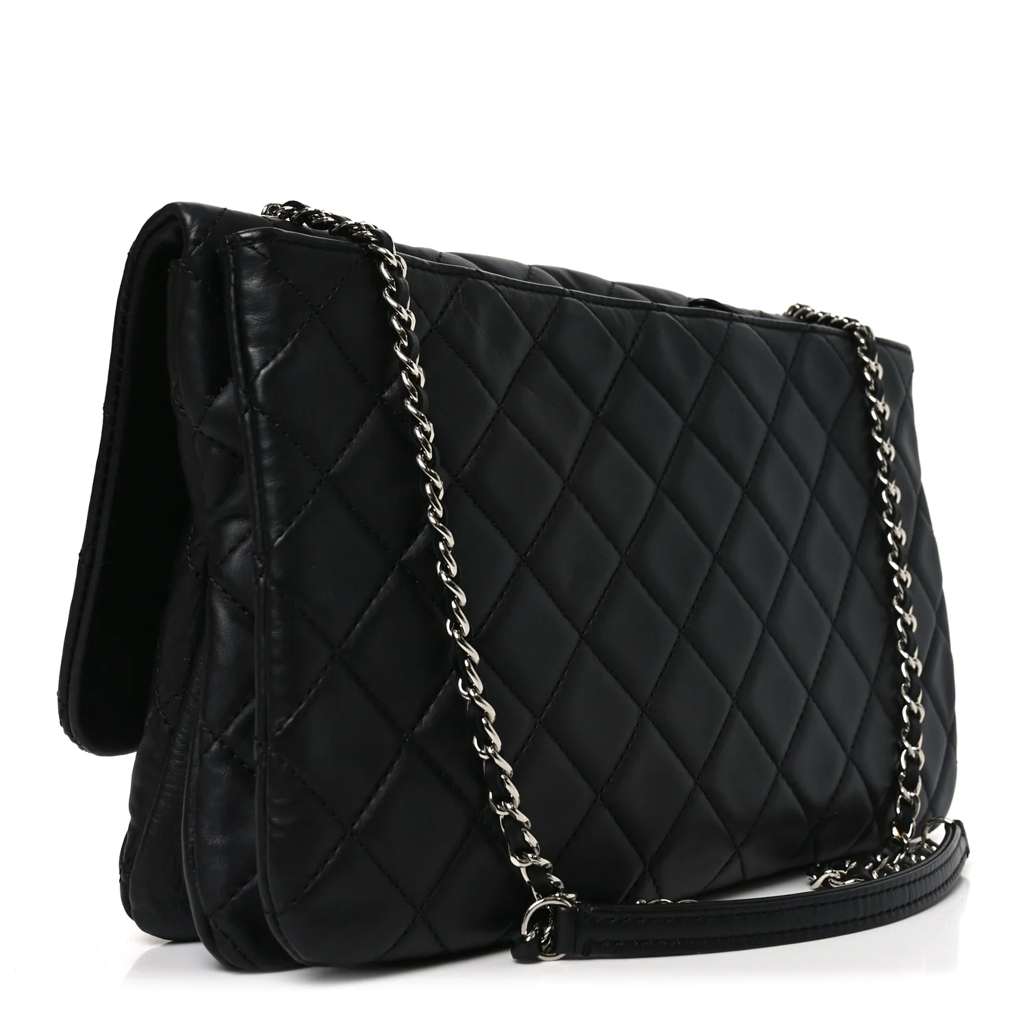 Lambskin Quilted Jumbo Chanel 3 Flap Bag Black - Top Club