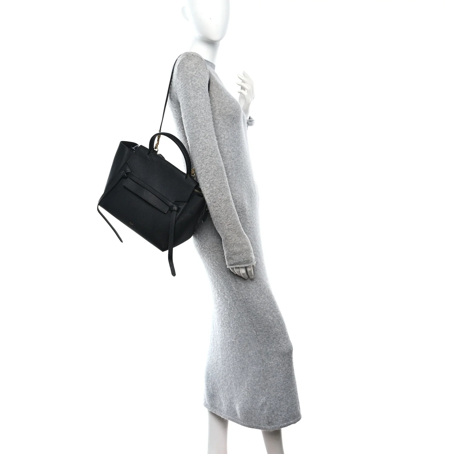Grained Calfskin Mini Belt Bag Black