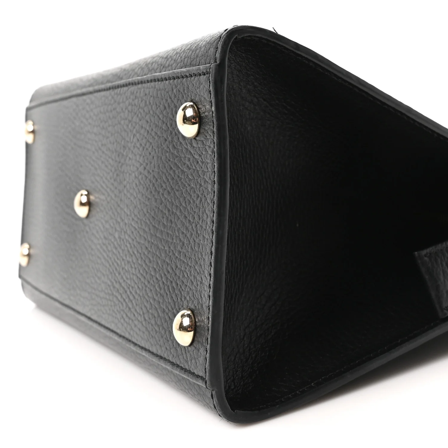 Dollar Calfskin Medium Soho Top Handle Satchel Black - Top Club