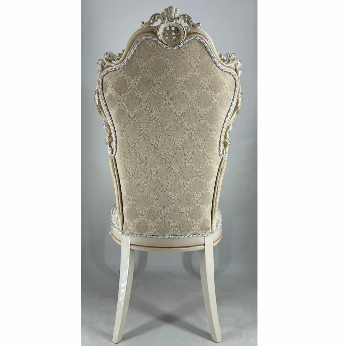 Luxury Baroque Dining Room Chair Gold / Cream / White / Silver - Baroque Furniture