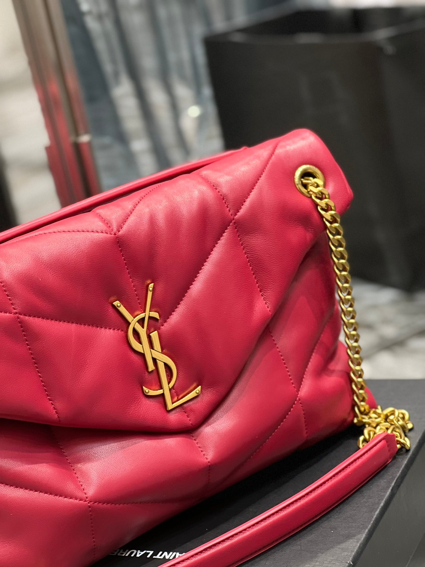 Y PUFFER MEDIUM BAG IN QUILTED LAMBSKIN - Top Club