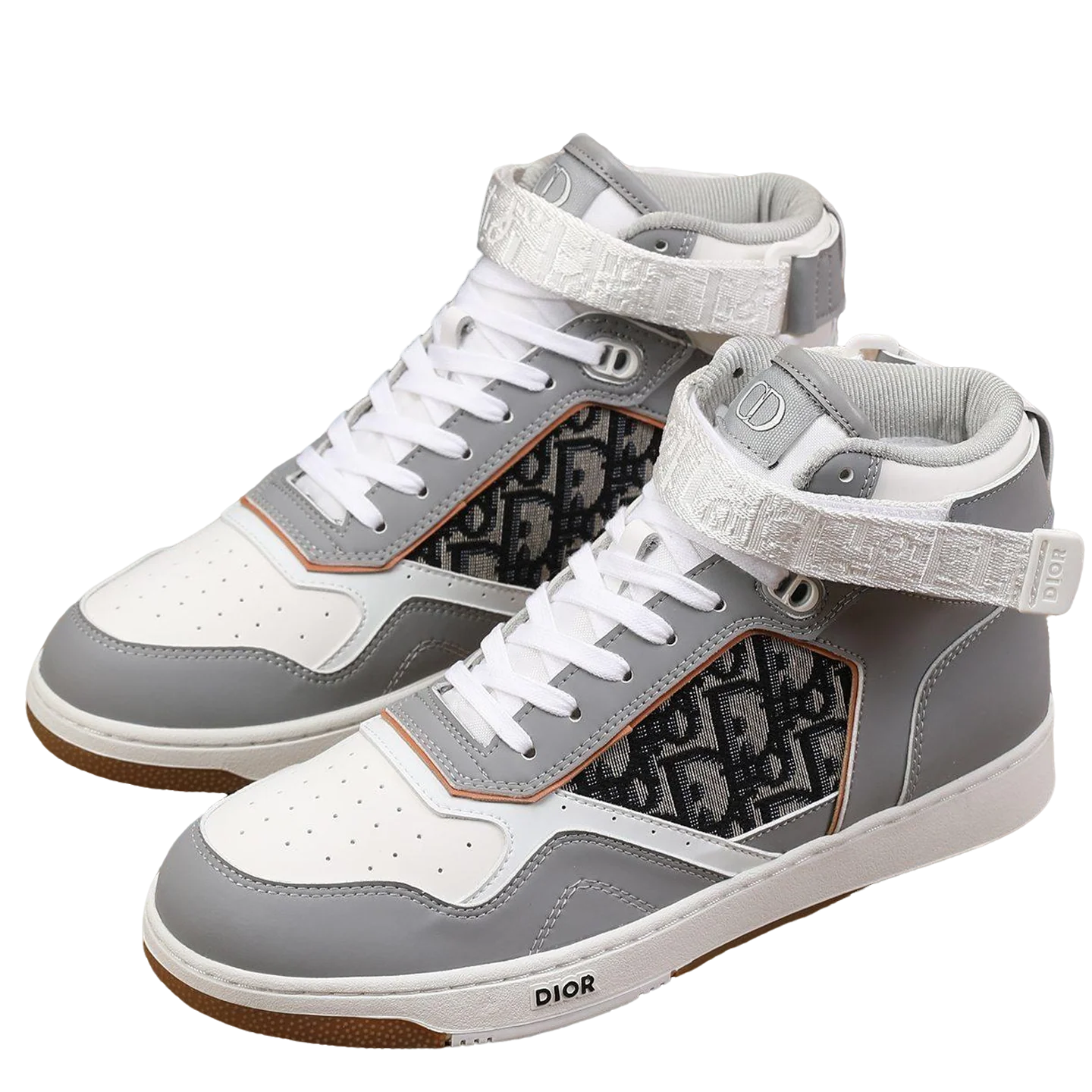 Dior Men's High Top Sneakers with Oblique Pattern and Adjustable Strap - Sneaker Replica Workshop