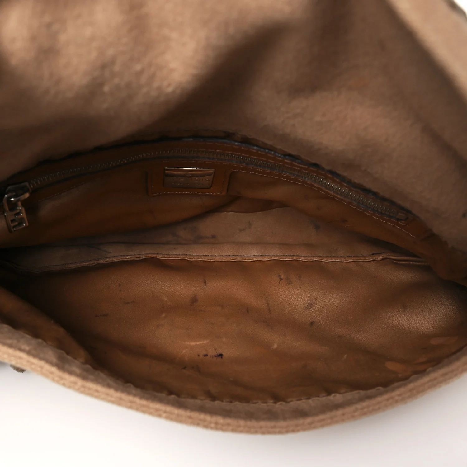 Wool Pony Hair Flower Applique Baguette Brown - Top Club