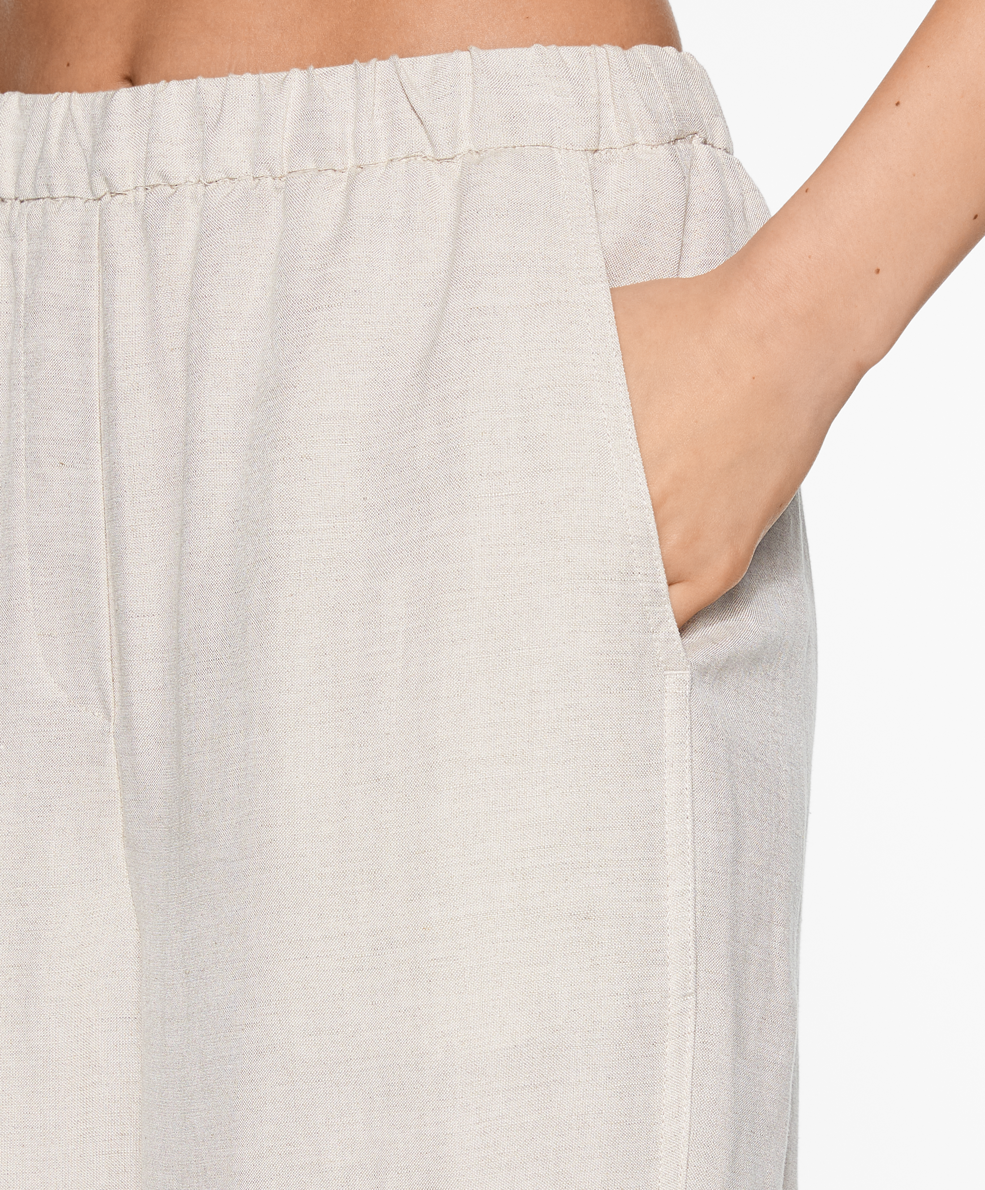 OYSHO Slim-fit trousers with linen