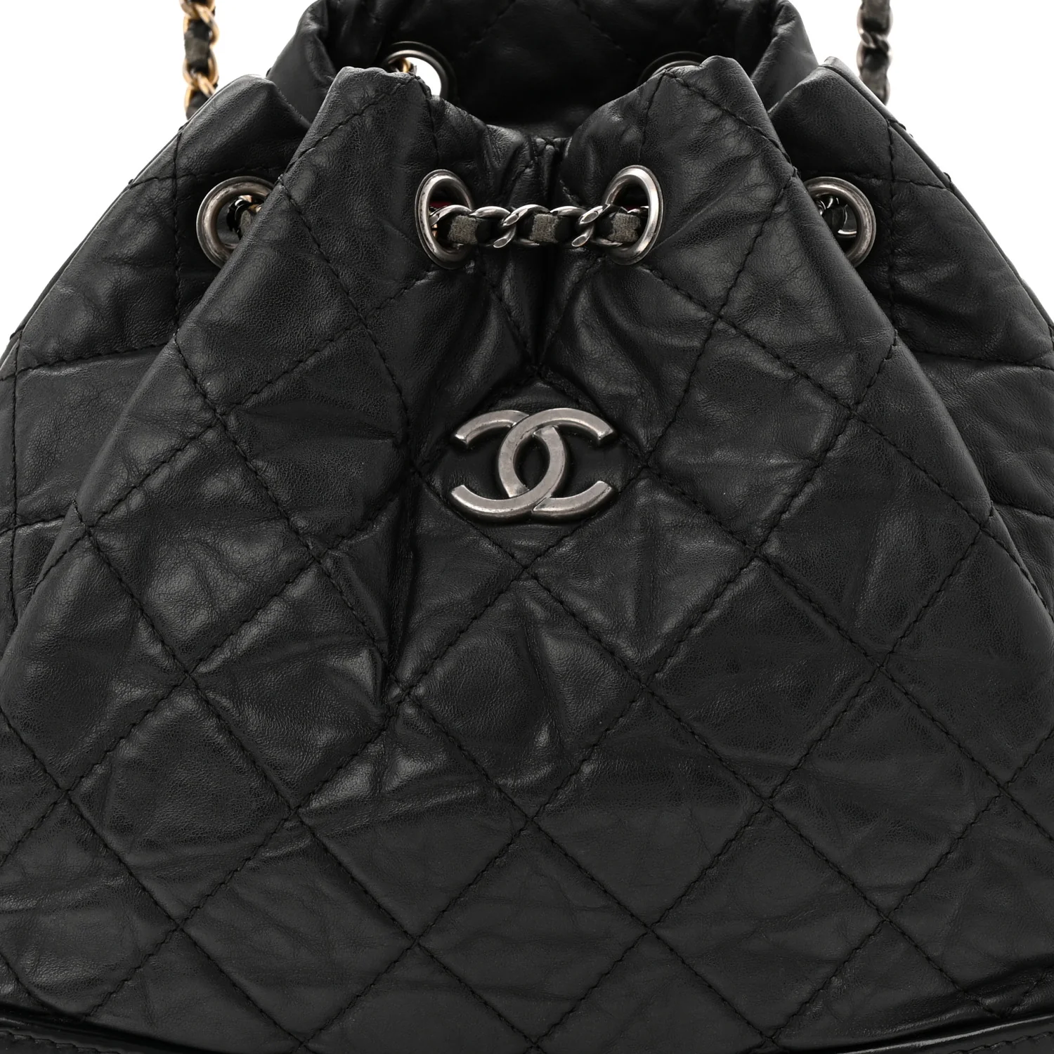 Aged Calfskin Quilted Small Gabrielle Backpack Black - Top Club