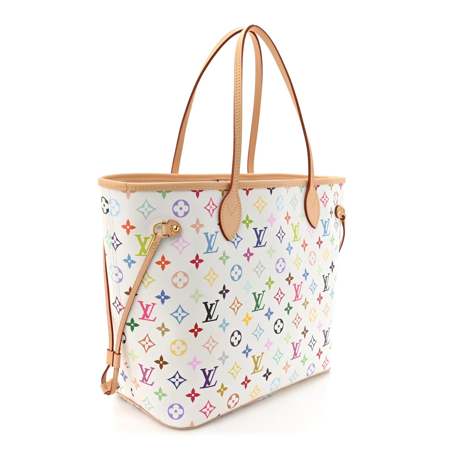 LV x TM Monogram Multicolor Neverfull MM White - Top Club