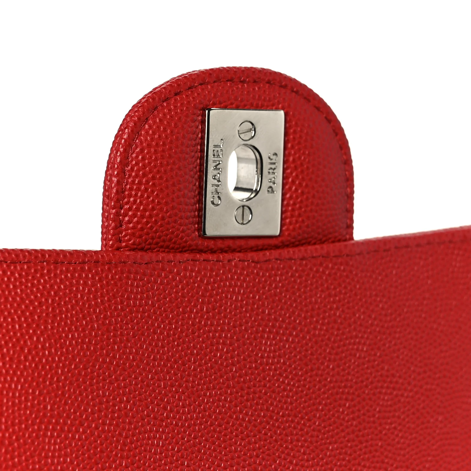 Caviar Quilted Mini Rectangular Flap Red - Top Club