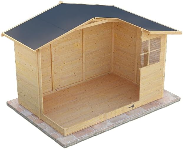 Casetta da giardino in legno per esterno 6Mq 300x200 20mm MADE IN ITALY mod. BOLOGNA (Con Pavimento, Kit 2 Finestre apribili)