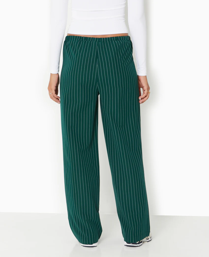 Pimkie Pantalon droit taille élastiquée rayures banquier