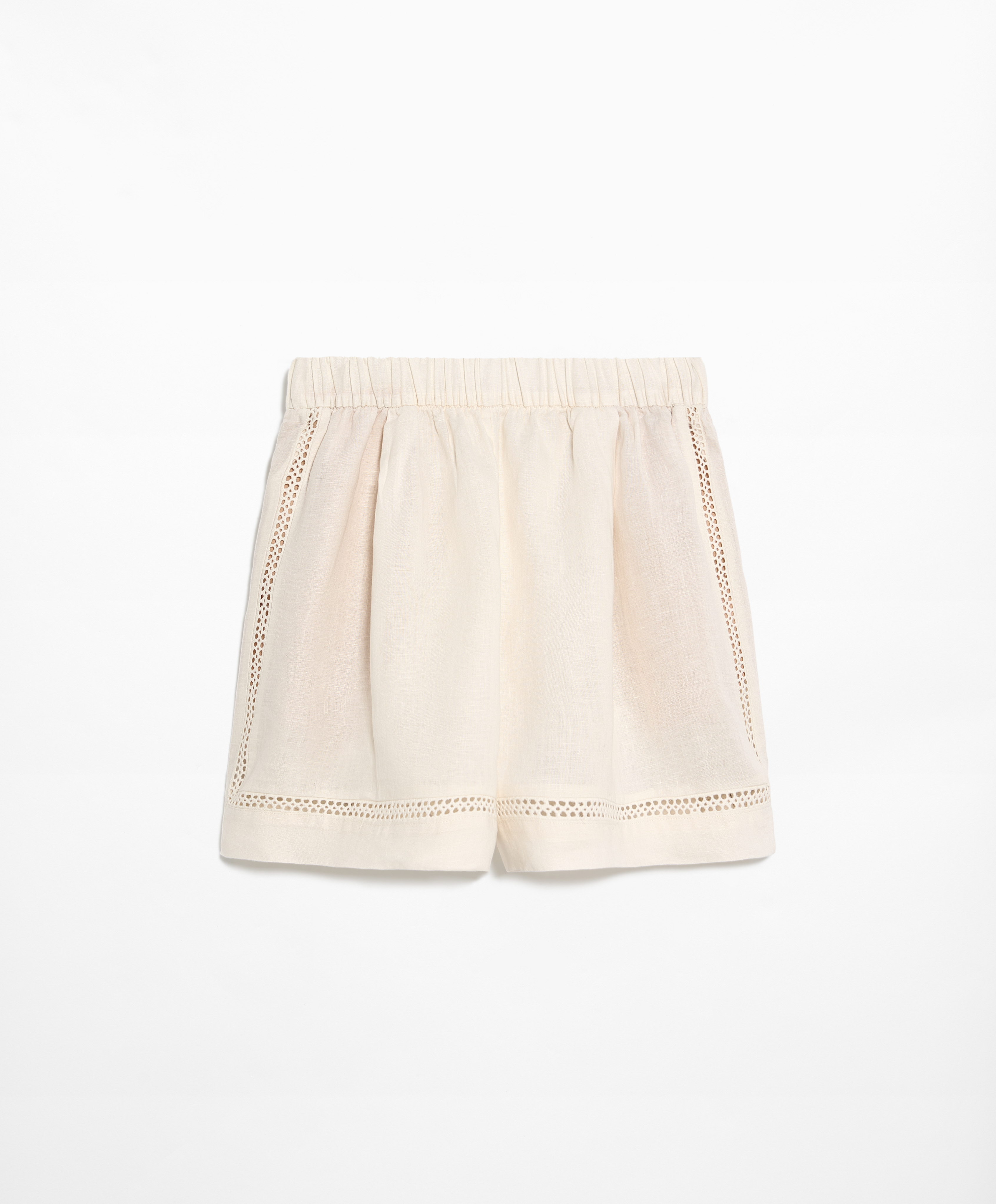 OYSHO 100% linen embroidered Bermuda shorts