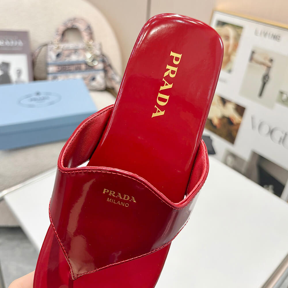 Prada Brushed leather thong sandals - Top Club