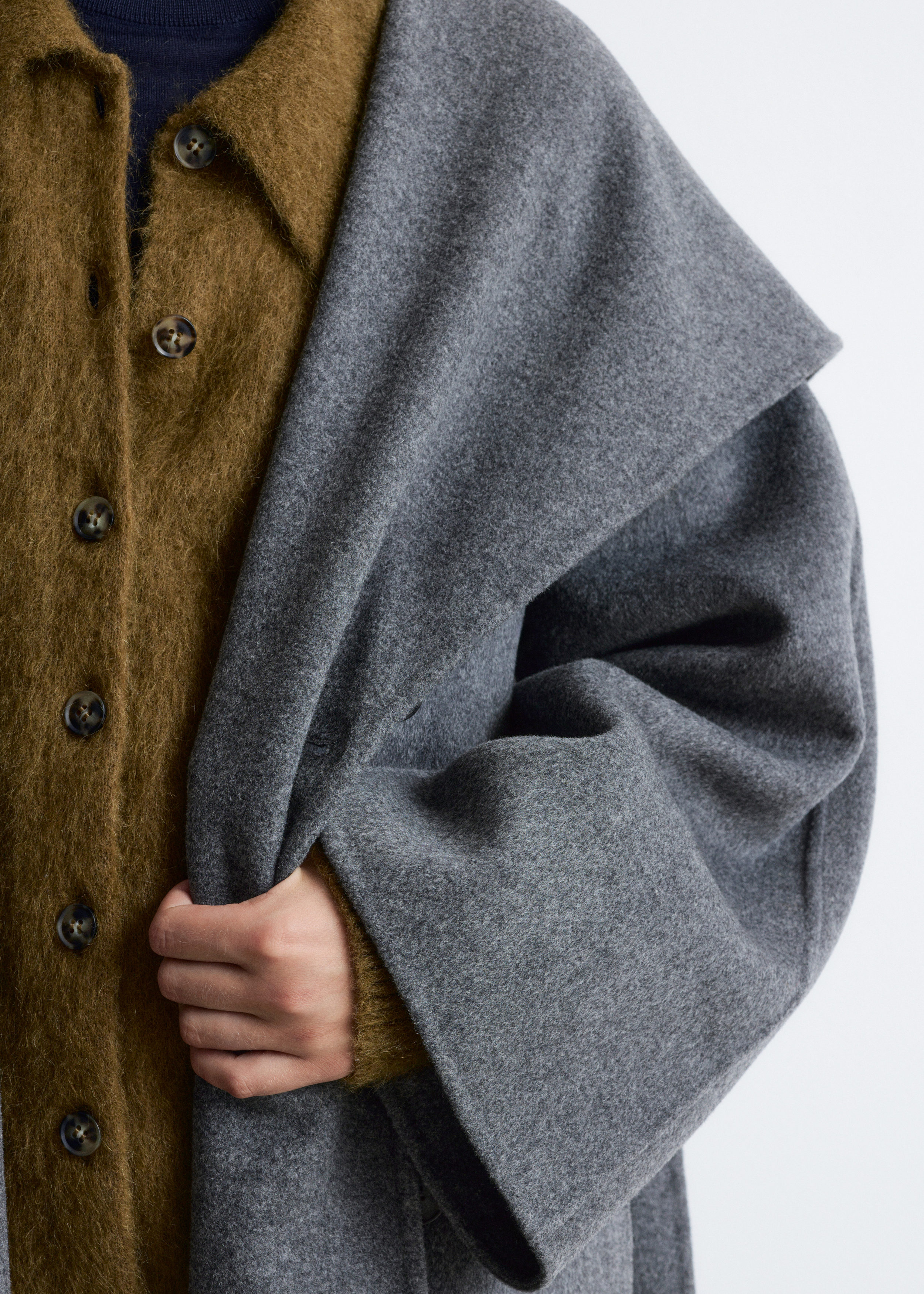 & Other Stories SHAWL-COLLAR WOOL MAXI COAT