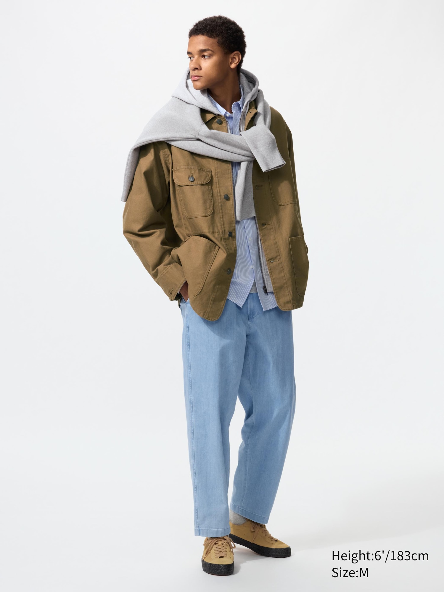 Cotton Relaxed Ankle Pants (Denim)