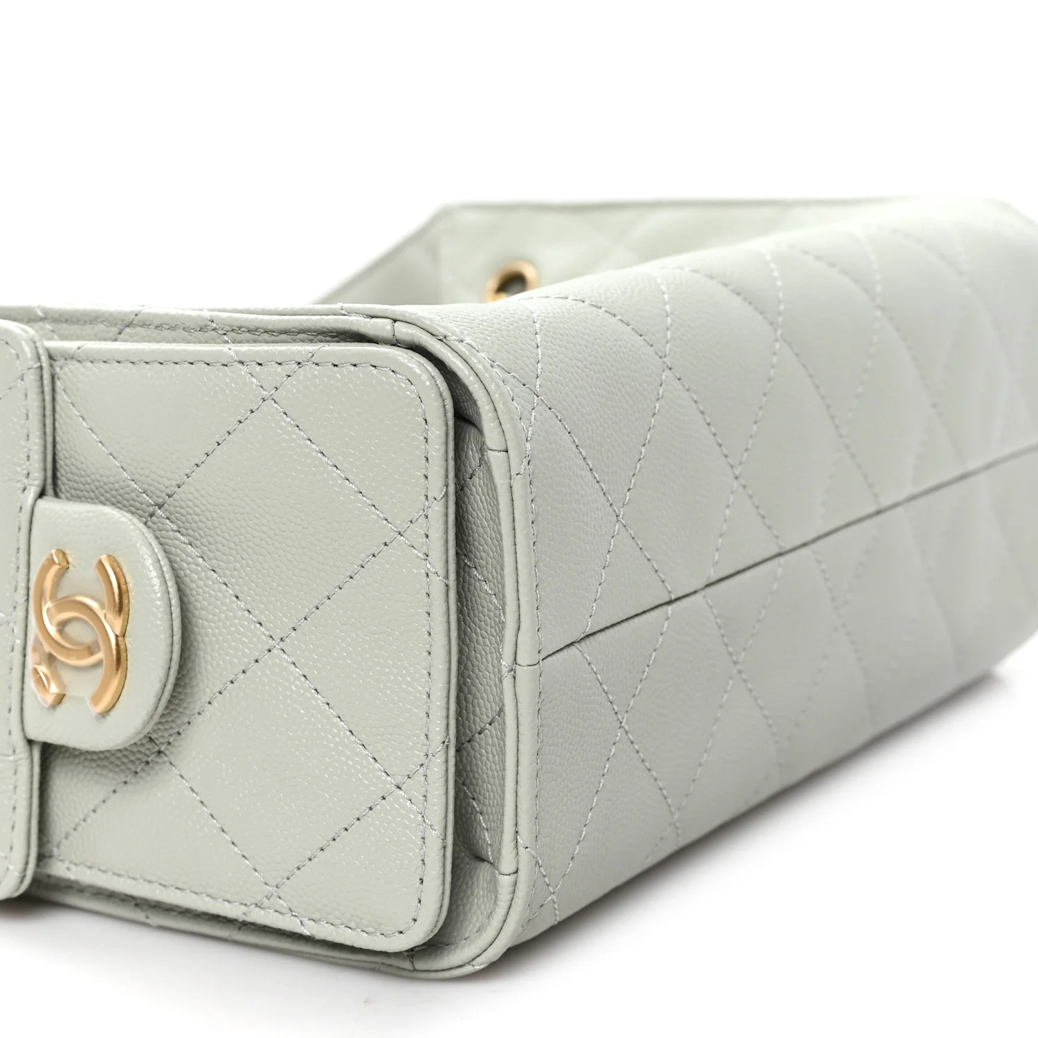 Caviar Quilted Mini Chanel 25 Handbag Light Green - Top Club