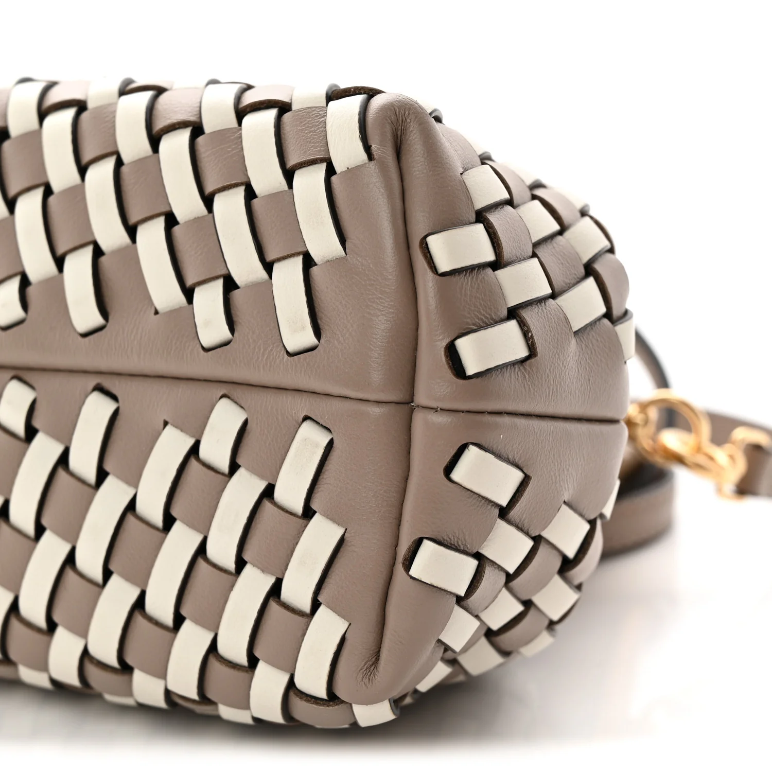 Vitello Grace Intreccio Nappa Small Fendi First Tortora White Rice - Top Club
