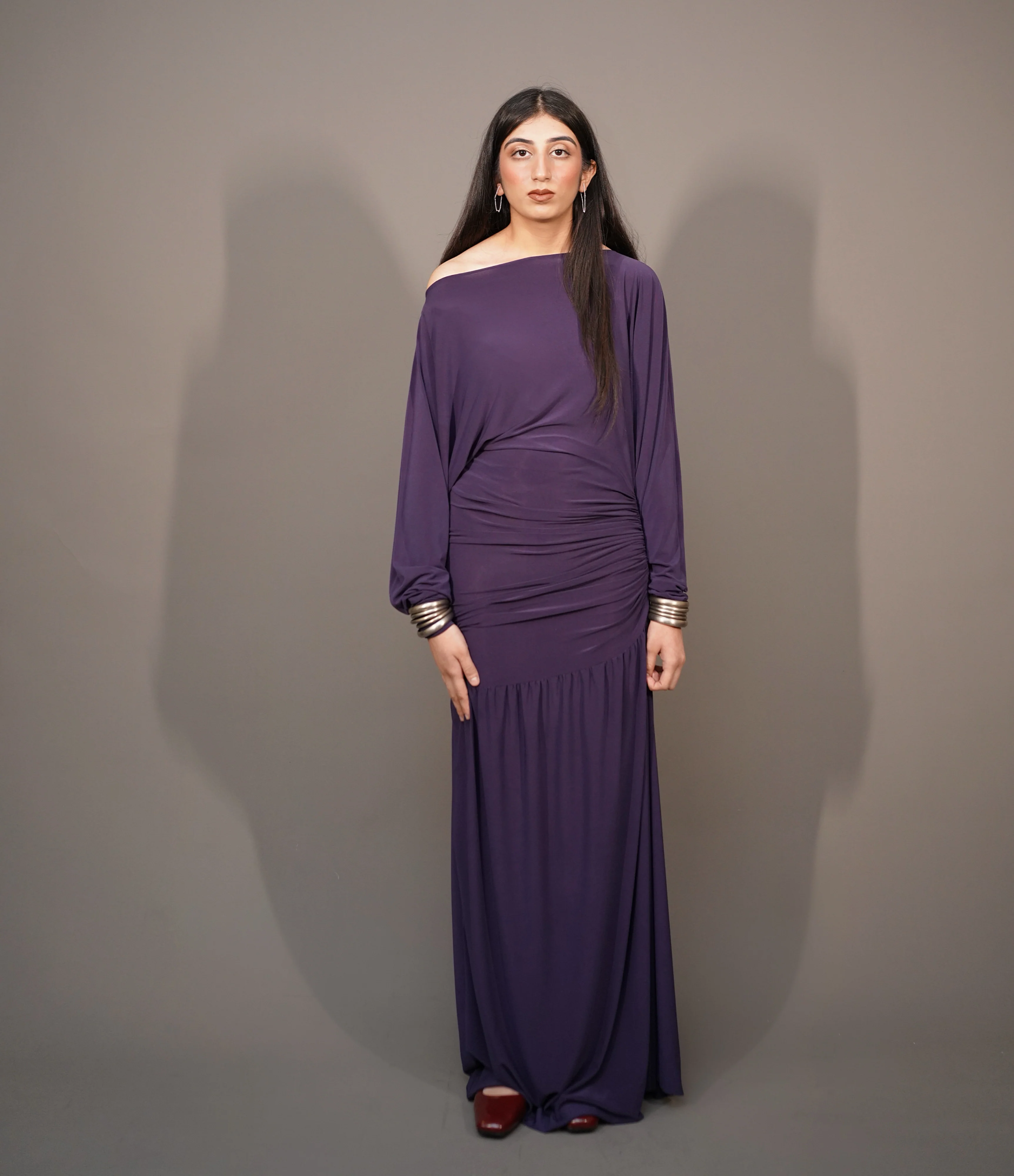 ELECTRIC PURPLE DRAPE MAXI - XYPARS