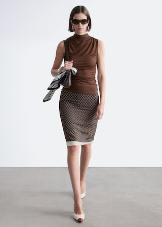 & Other Stories RUCHED MOCK-NECK TOP