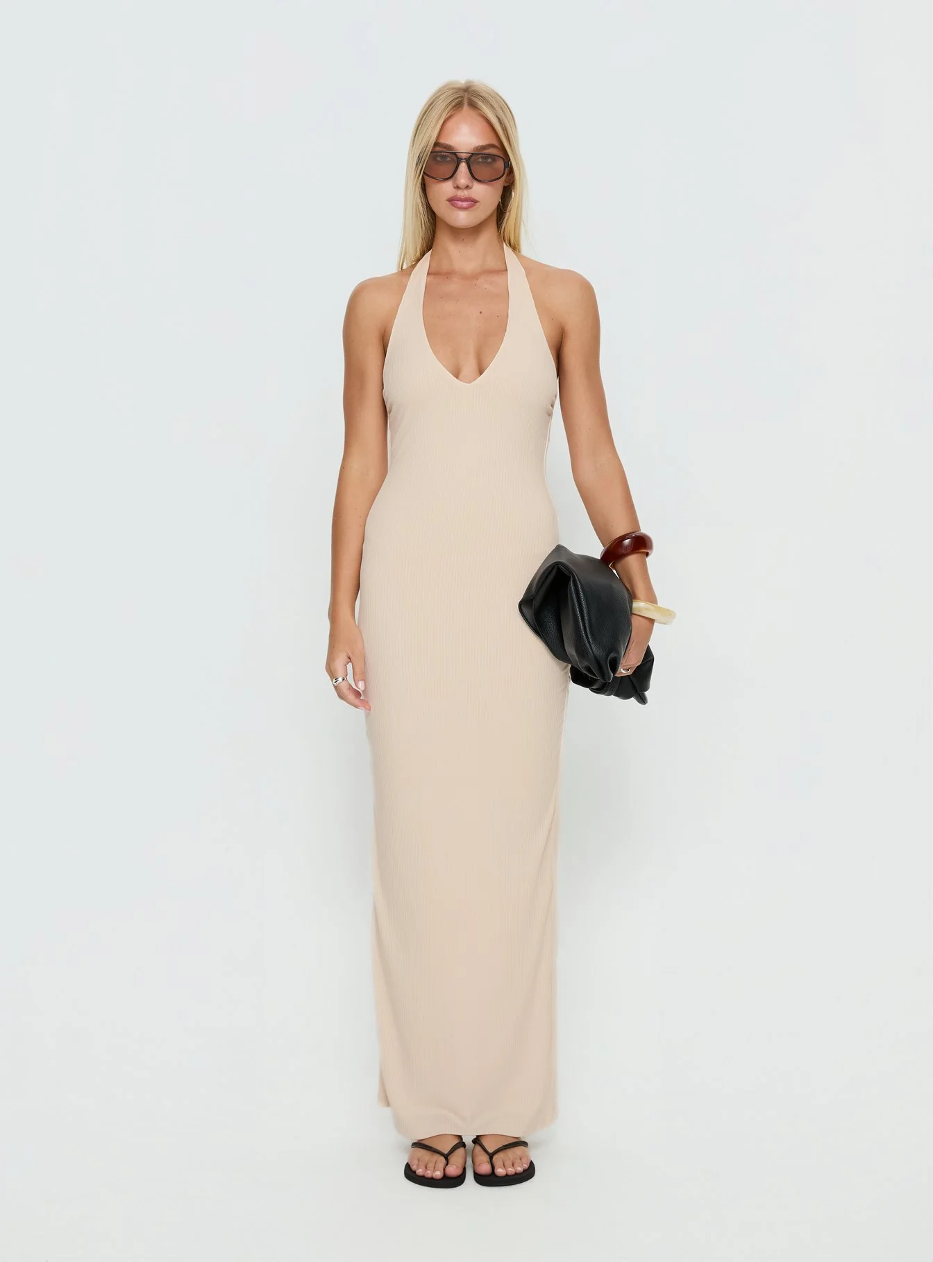 Sakiri Halter Maxi Dress Cream