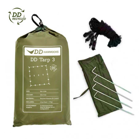 DD hammocks recycled Tarp 3 verde bosque - Toldo Bushcraft