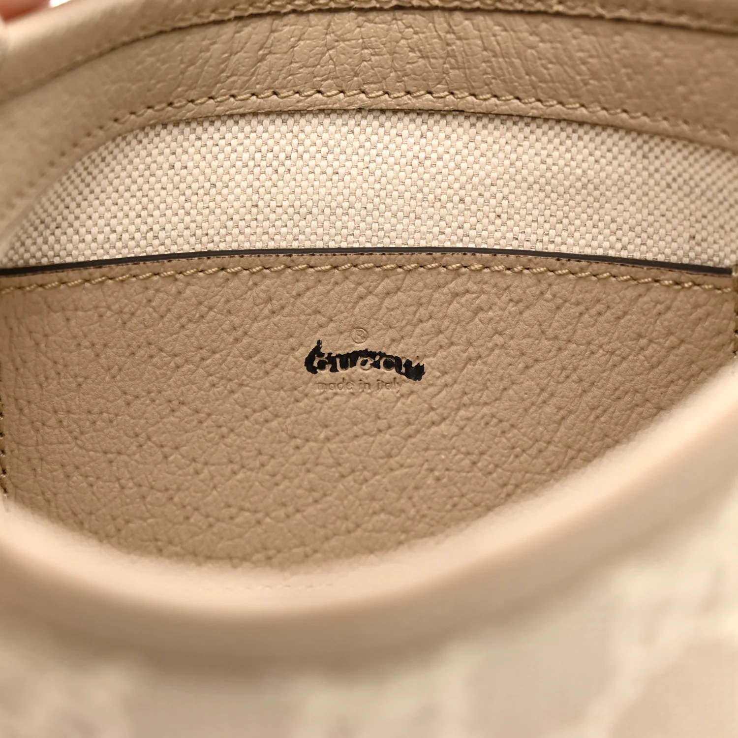 GG Supreme Monogram Textured Dollar Calfskin Mini Jackie 1961 Hobo Beige Mystic White Oatmeal - Top Club