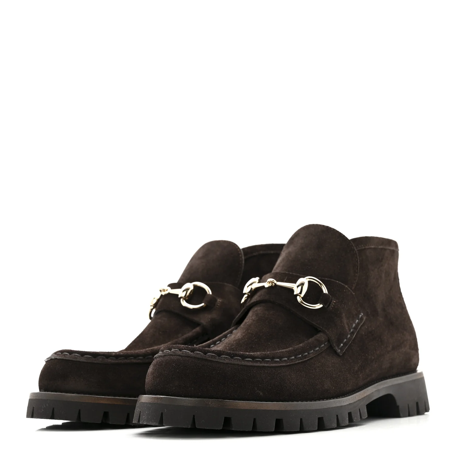 Suede Horsebit Ankle Boots 38 Dark Brown - Top Club