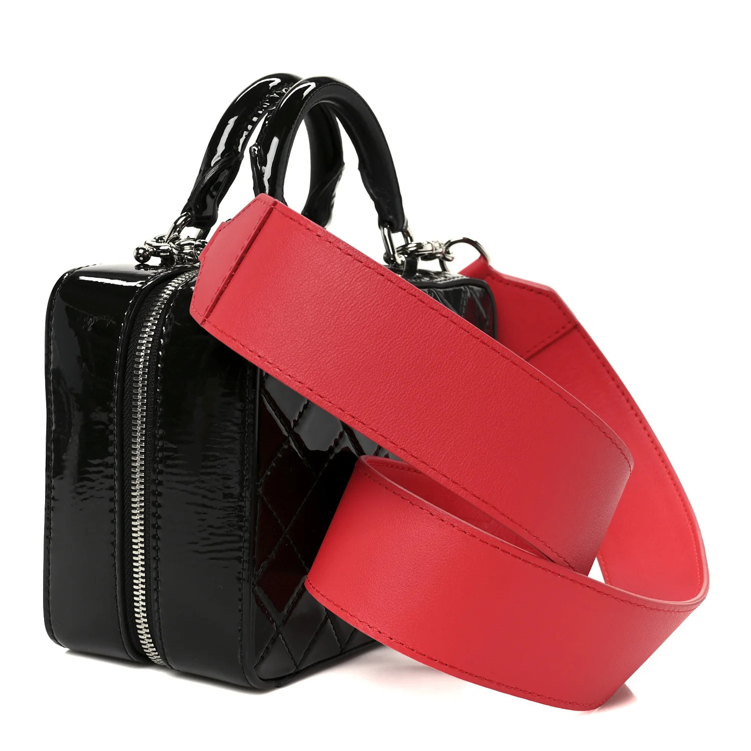 Patent Quilted Travel Kit Vanity Case Black - Top Club