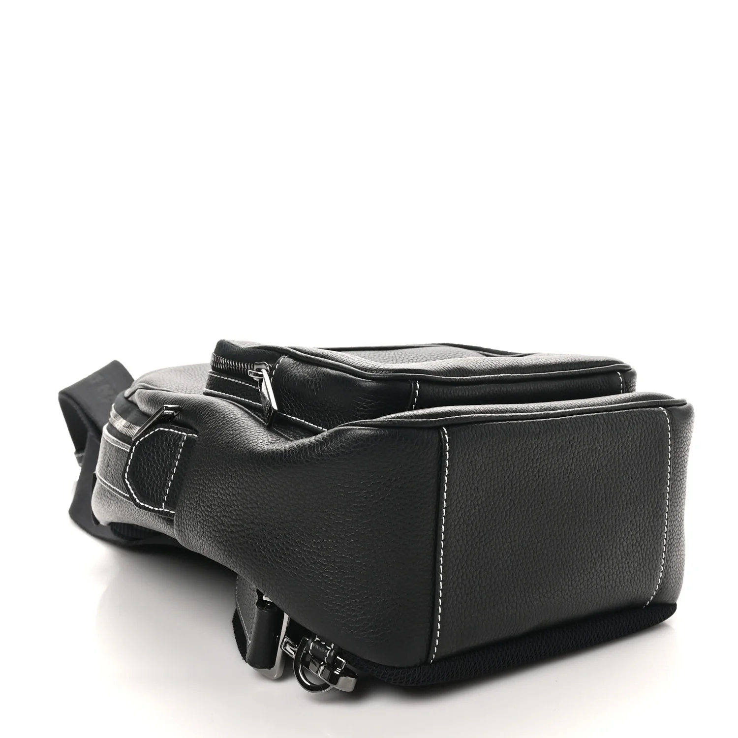 X PETER DOIG Grained Calfskin Slingbag Backpack Black - Top Club