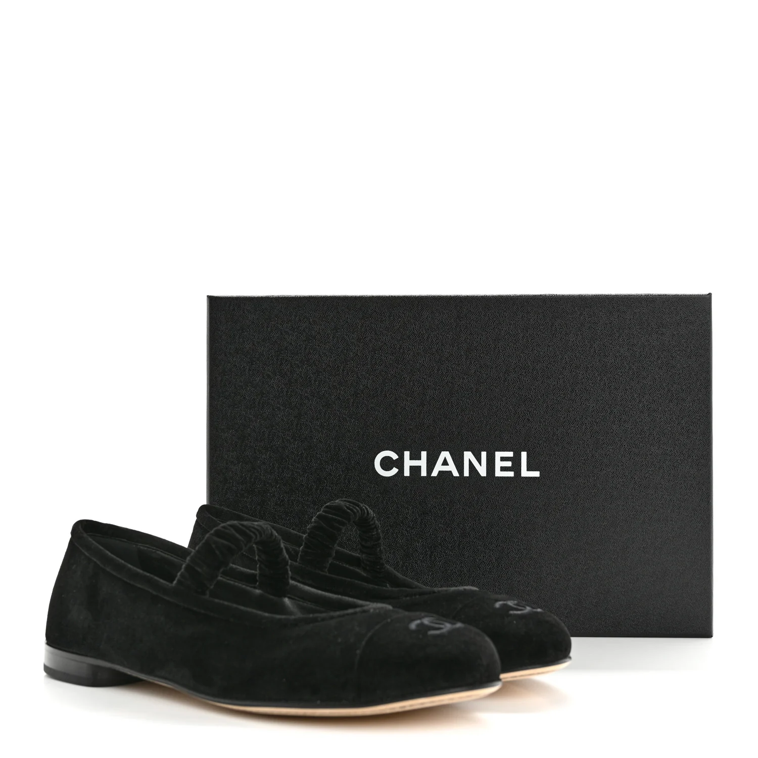 Velvet Mary Jane Flats 39 Black - Top Club