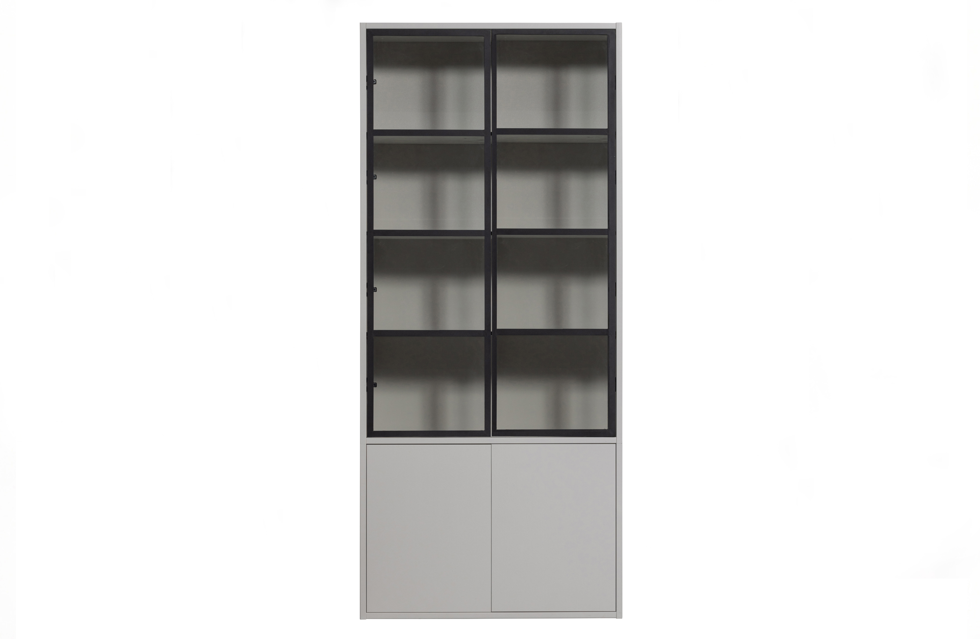 Vitrinekast Basic grenen 4 deurs Basic 4-drs vitrinekast grenen mist [fsc]