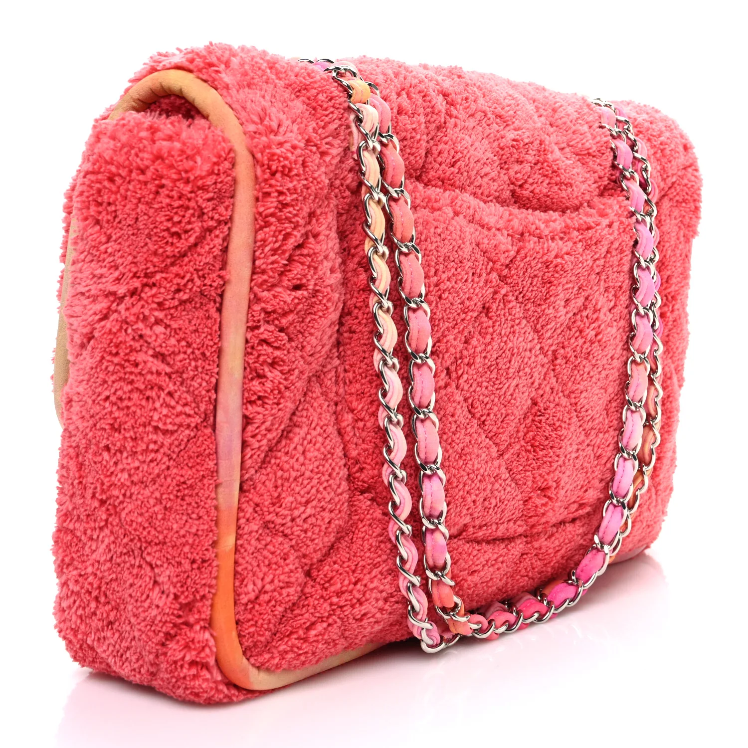 Mixed Fibers Quilted Large Flap Bag Coral - Top Club