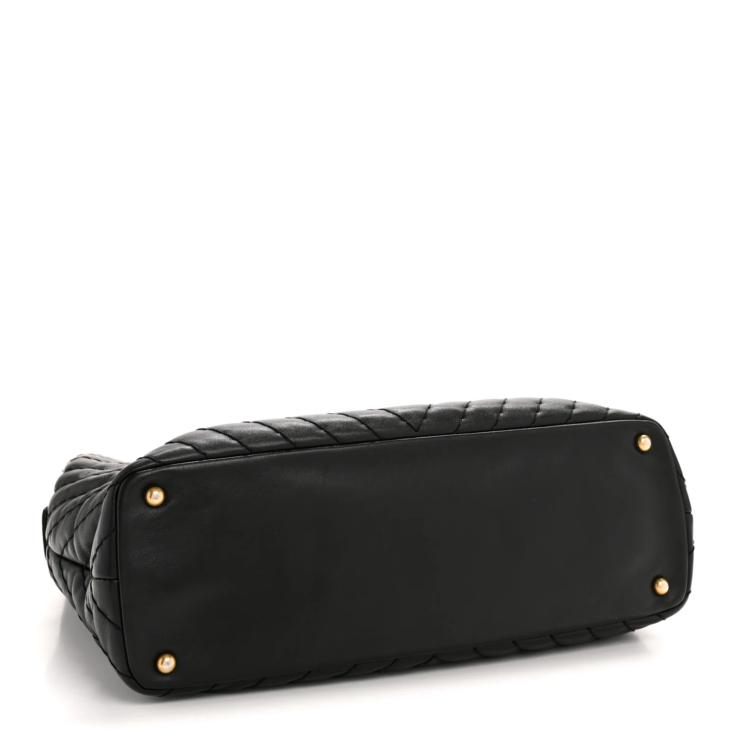 Calfskin Chevron Quilted Surpique Tote Black - Top Club