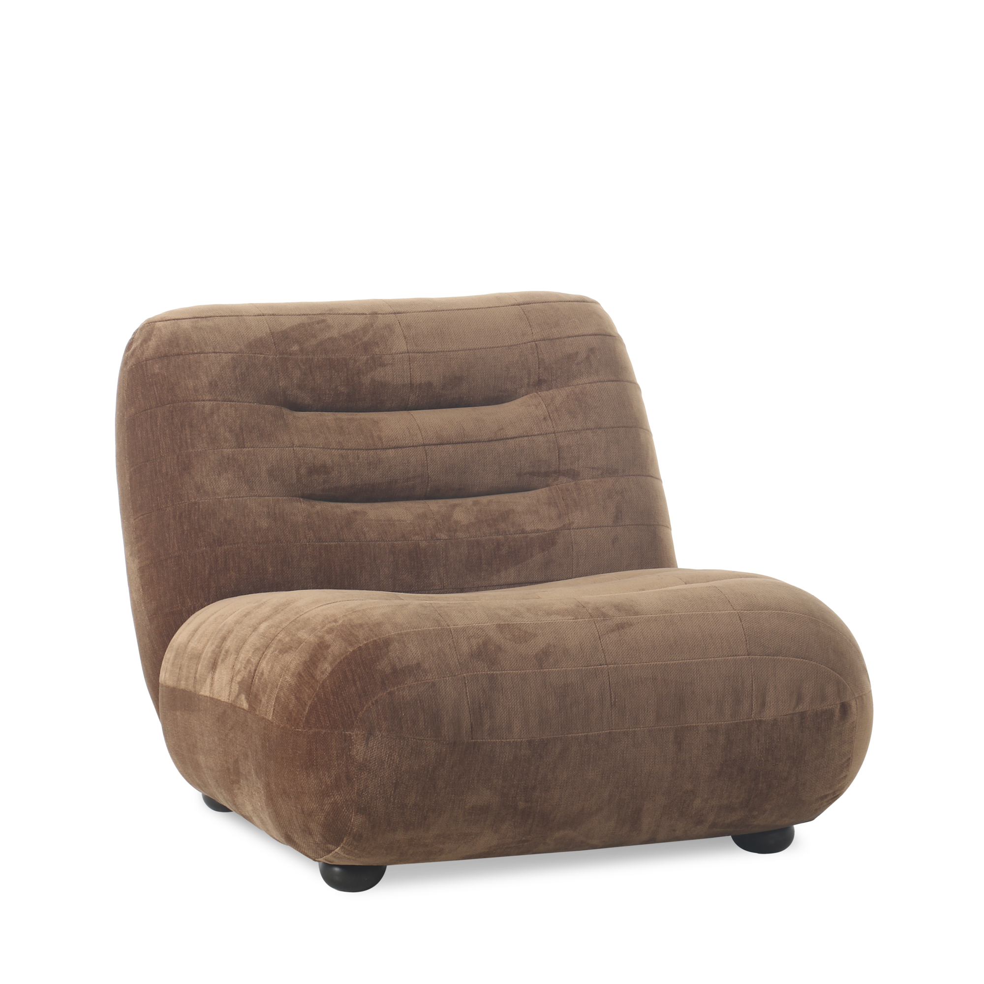 Lounge Chair Wyatt Velours Cognac
