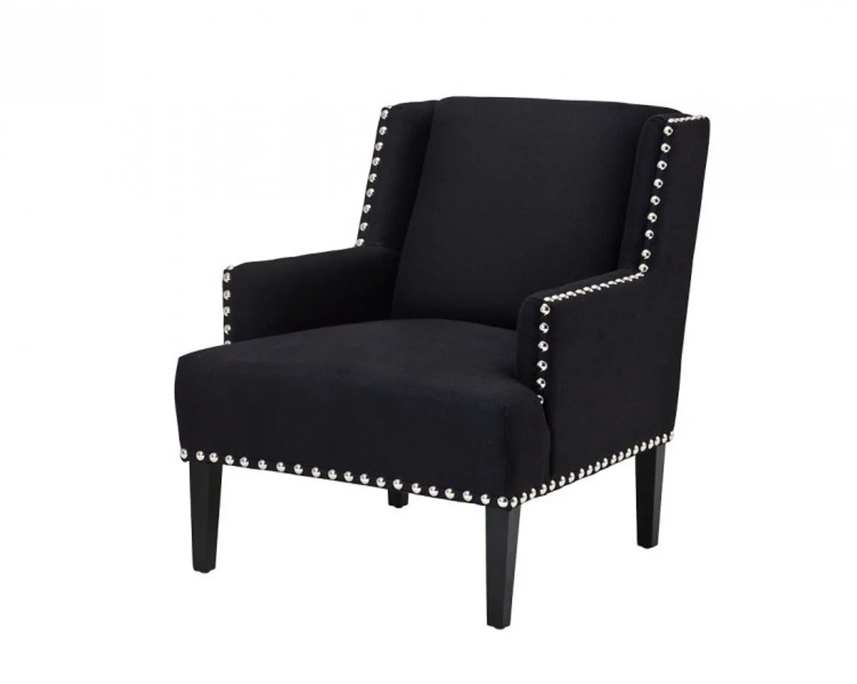 Designer Art Deco Club Armchair Black - Luxury Club Armchair