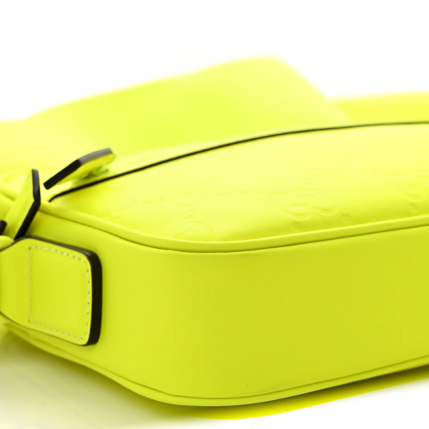 Rubber Effect Monogram GG Crossbody Bag Fluorescent Yellow - Top Club