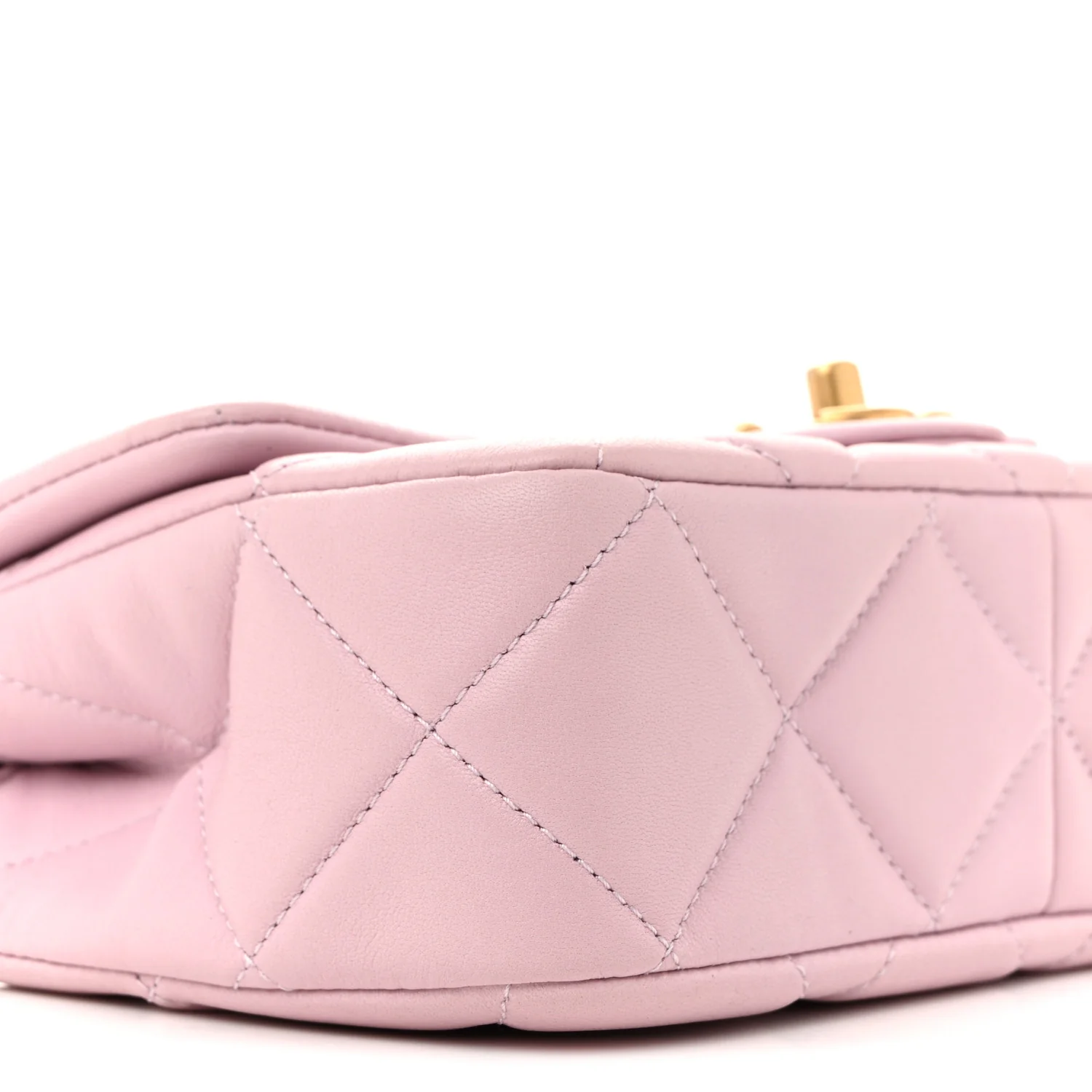 Lambskin Quilted Pearl Small Flap Light Purple - Top Club