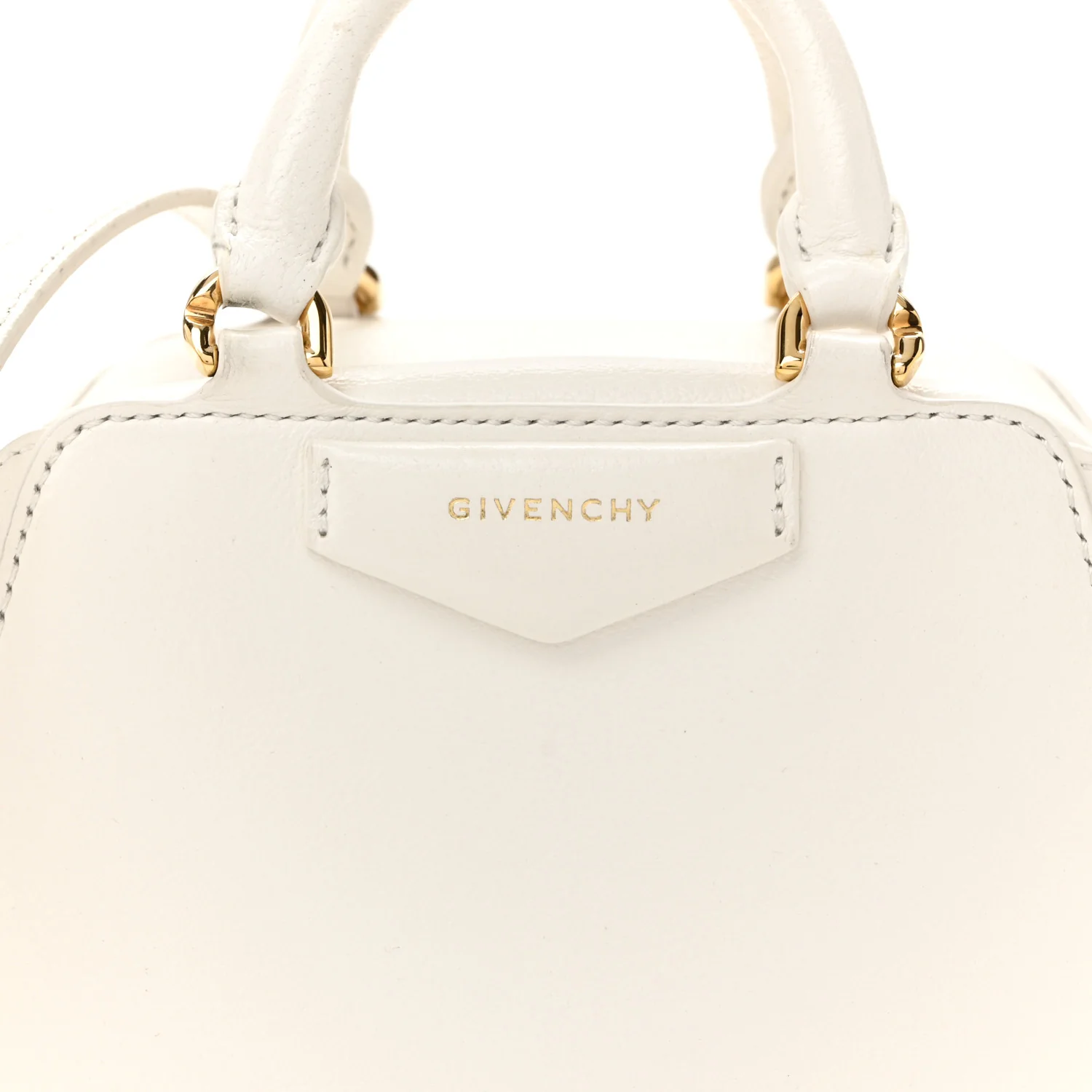 Tumbled Buffalo Micro Antigona Cube Bag White - Top Club