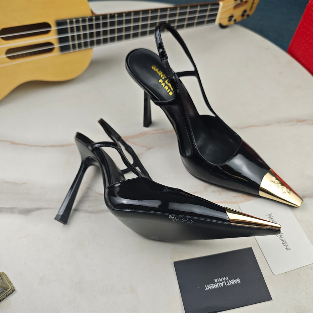 YSL Jeanne Slingback Pumps in Patent Leather - Top Club