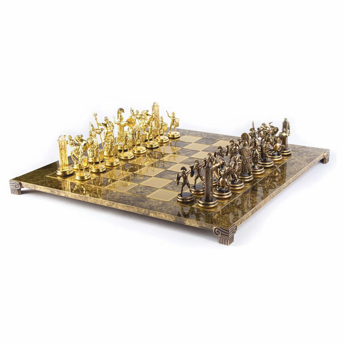 Luxury chess set gold / brown / bronze 54 x 54 cm - Greek chess set