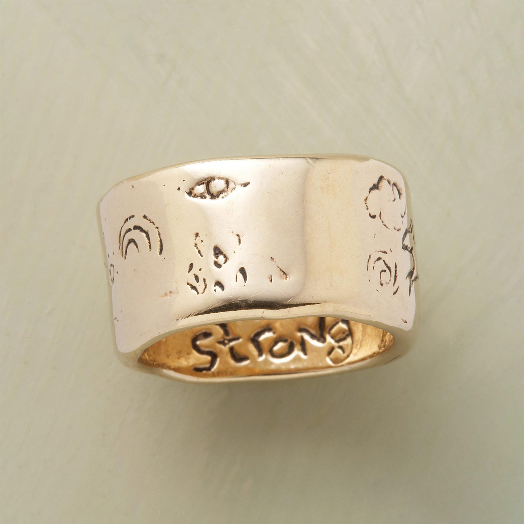 Yellow Gold Strength Ring - Sundance Living