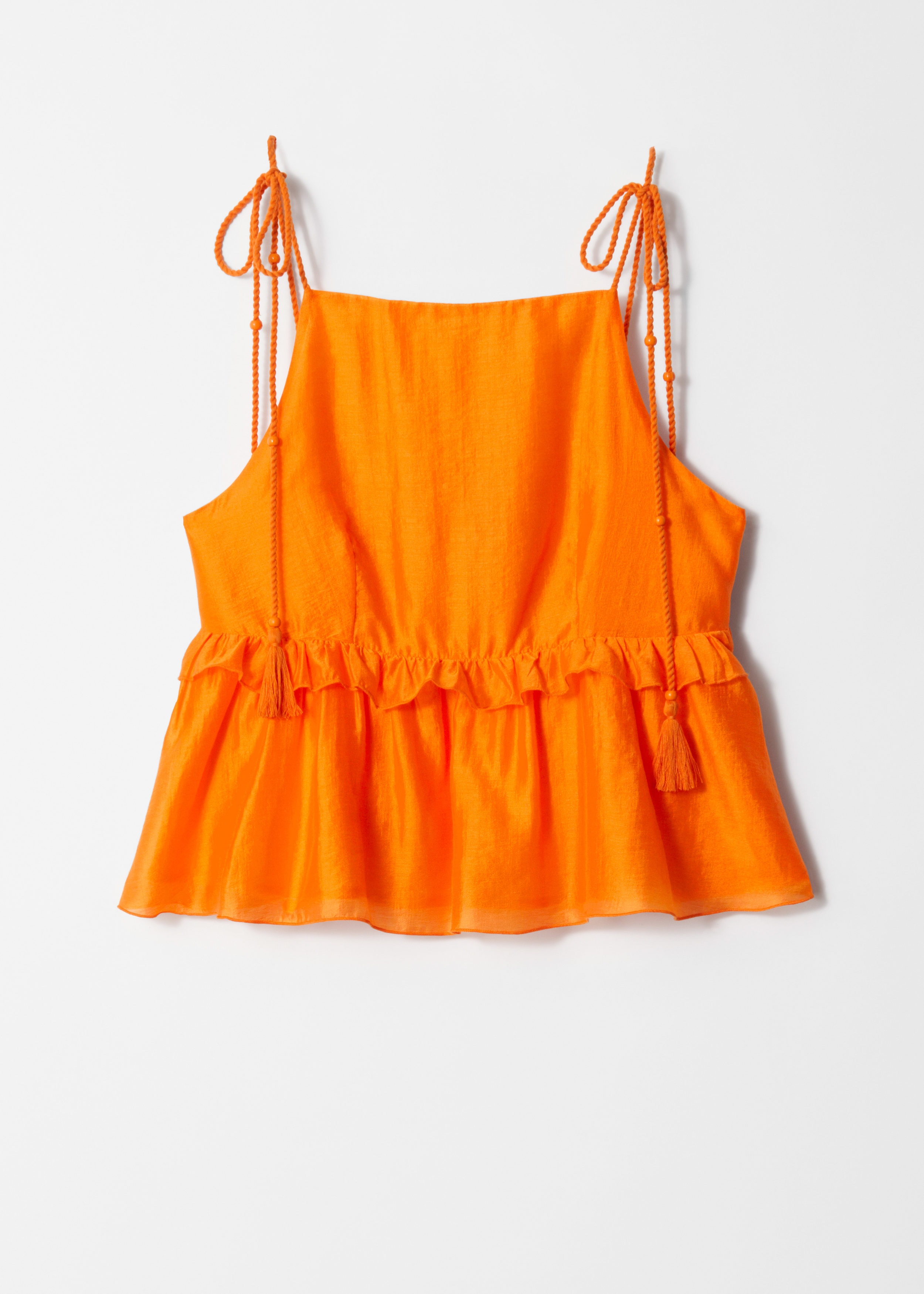 & Other Stories PEPLUM-FRILL STRAP TOP