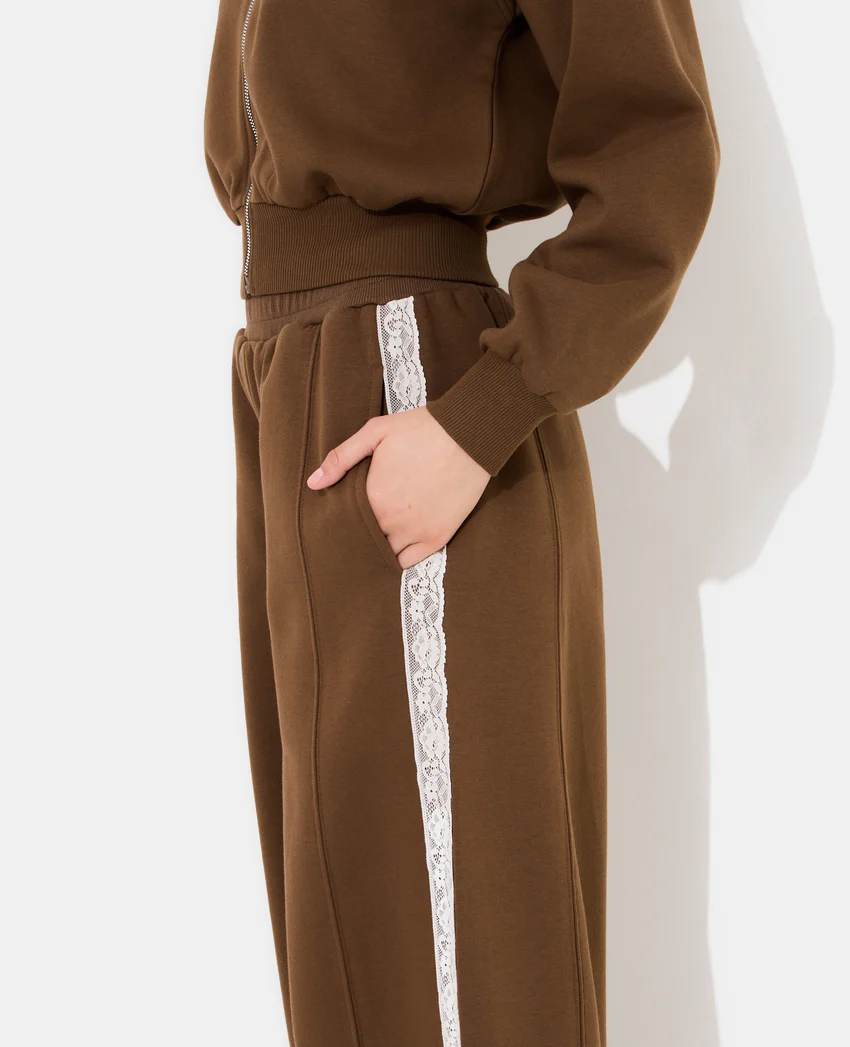 Pimkie Pantalon molleton barrel avec dentelle