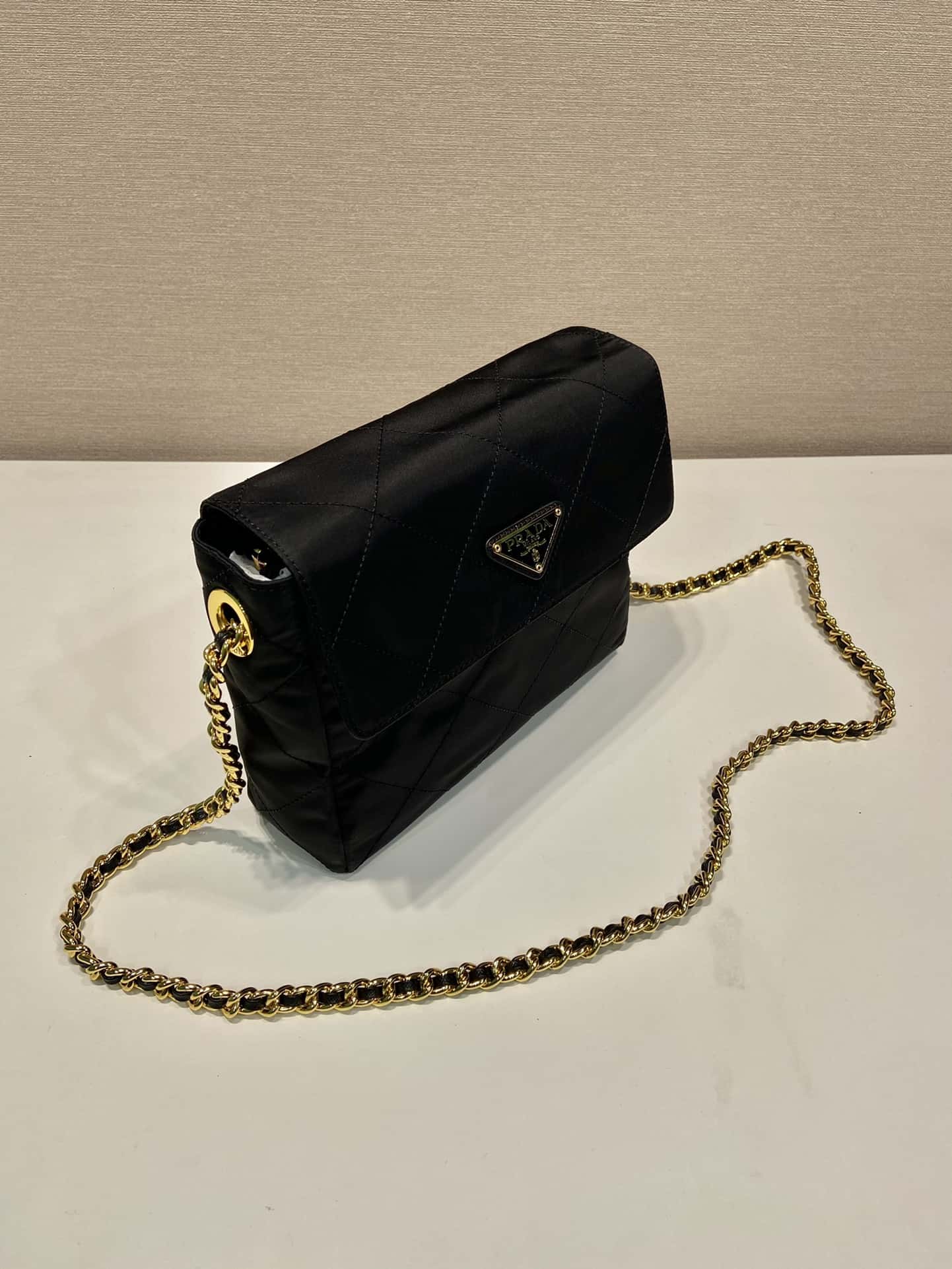 Prada Tessuto Flap Nylon Shoulder Bag With Chain Strap Kaialux 23x18x6cm - Top Club
