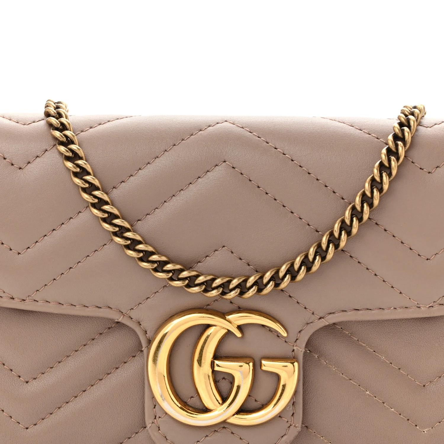 Calfskin Matelasse Super Mini GG Marmont Shoulder Bag Porcelain Rose - Top Club