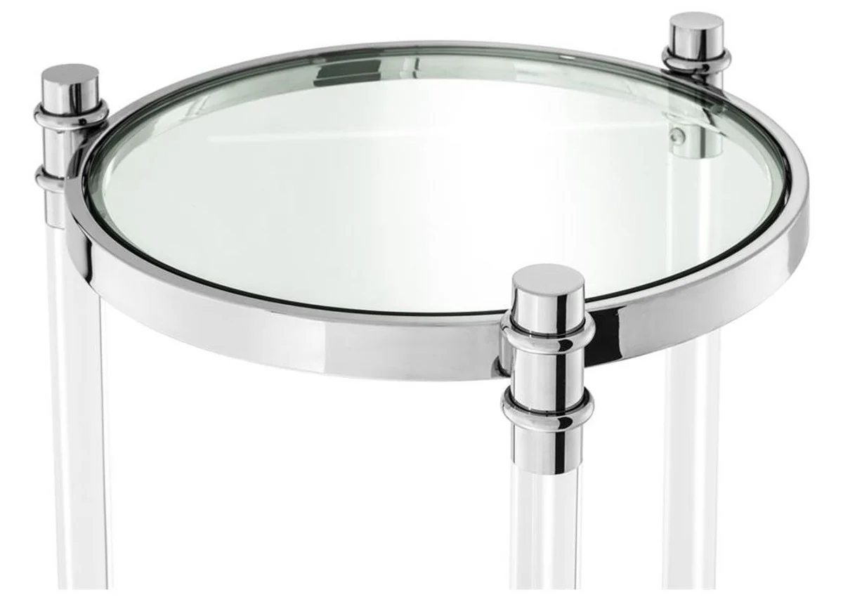 Designer side table silver 41 x H. 90.5 cm - luxury side table