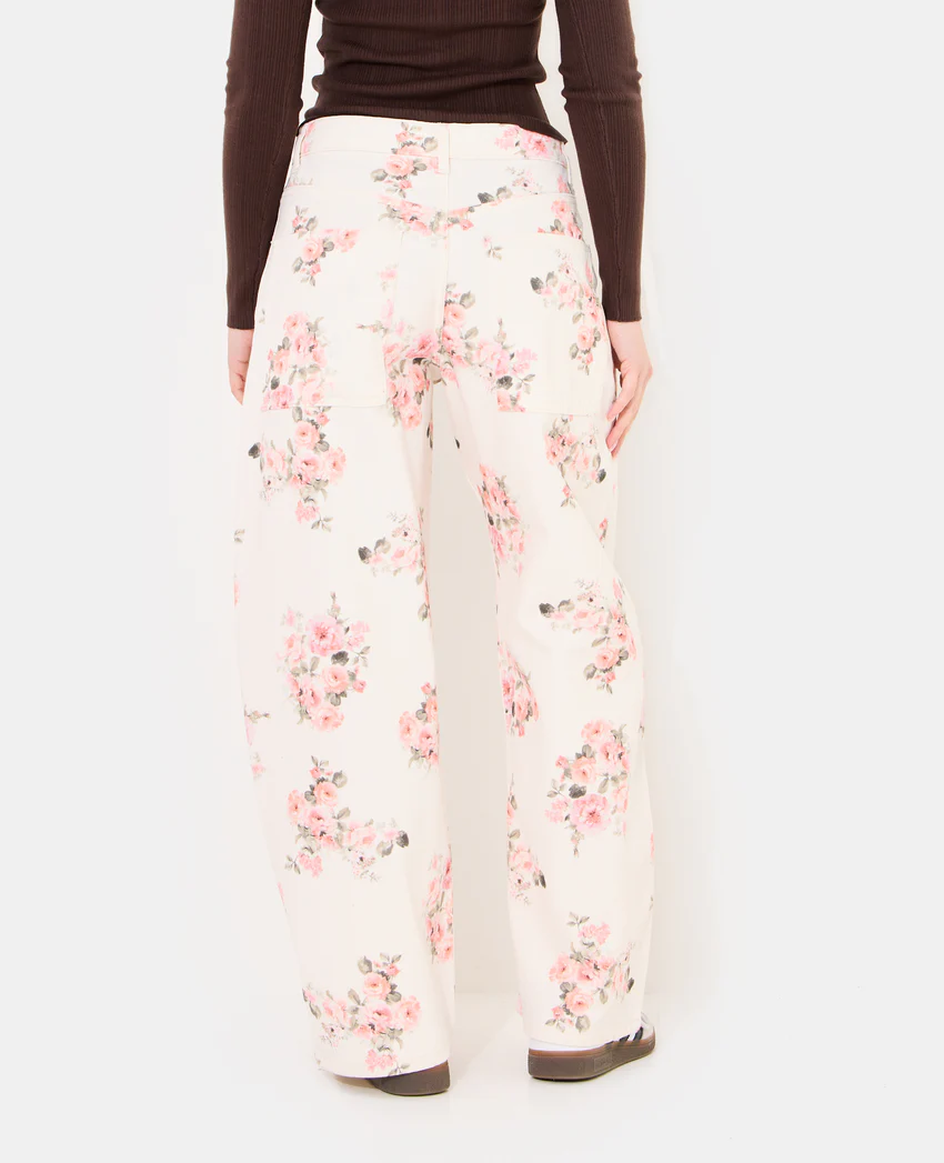 Pimkie Jean barrel taille medium avec motif fleurs