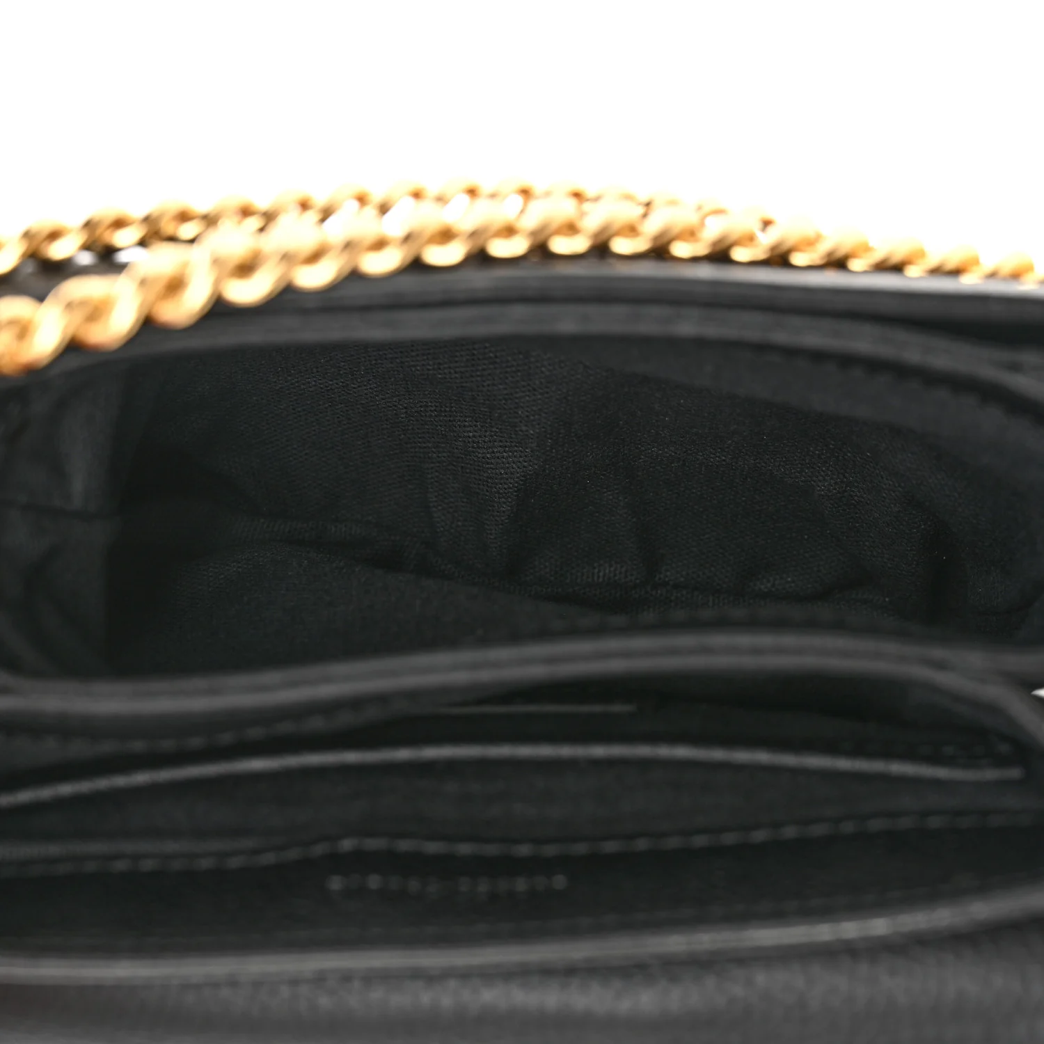 Calfskin Small Twin Skull Chain Crossbody Black - Top Club